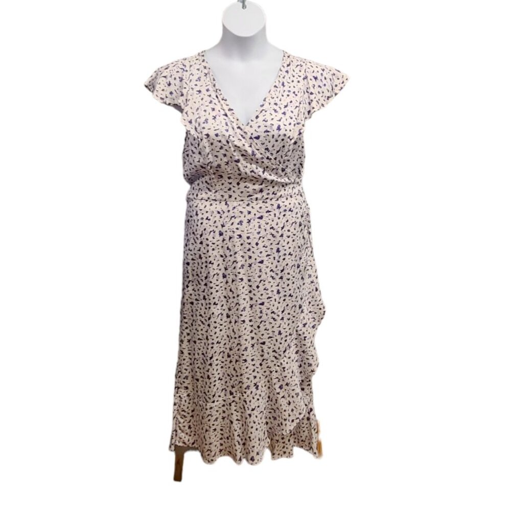 Caralyn Mirand The Drop  Womens 2X Full Wrap Dress Flutter Sleeve Ruffle Hem